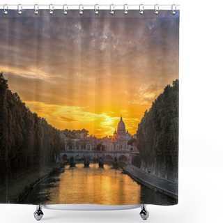 Personality  Saint Peter's Basilica At Sunset Shower Curtains