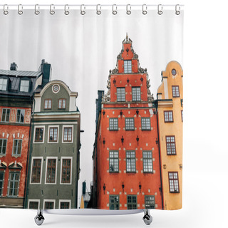 Personality  Urban Scene With Beautiful Colorful Buildings In Old Town Of Stockholm, Sweden Shower Curtains