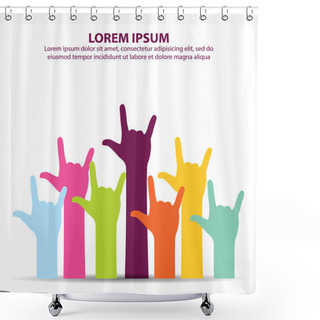 Personality  Creative Colorful I Love You Sign Hand Shower Curtains