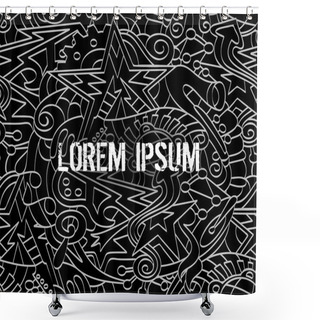 Personality  Seamless Pattern With Doodle Musical Instruments Shower Curtains