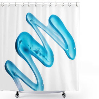 Personality  Cosmetic Cream Gel Texture Isolated On White Background. Close Up Of Green Transparent Drop Of Skin Care Product. High Quality Shower Curtains