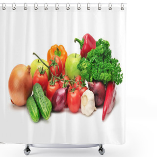Personality  Fruits And Vegetables Shower Curtains