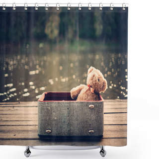 Personality  Teddy Bear In Bag Shower Curtains