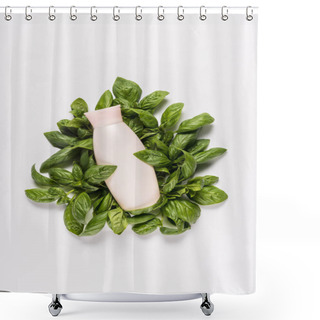 Personality  Lotion On Mint Leaves Shower Curtains