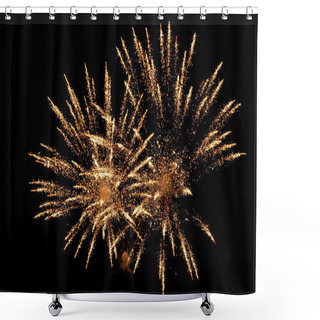 Personality  Fireworks In The Night Sky Shower Curtains