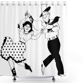 Personality  Square Dance Clipart Shower Curtains