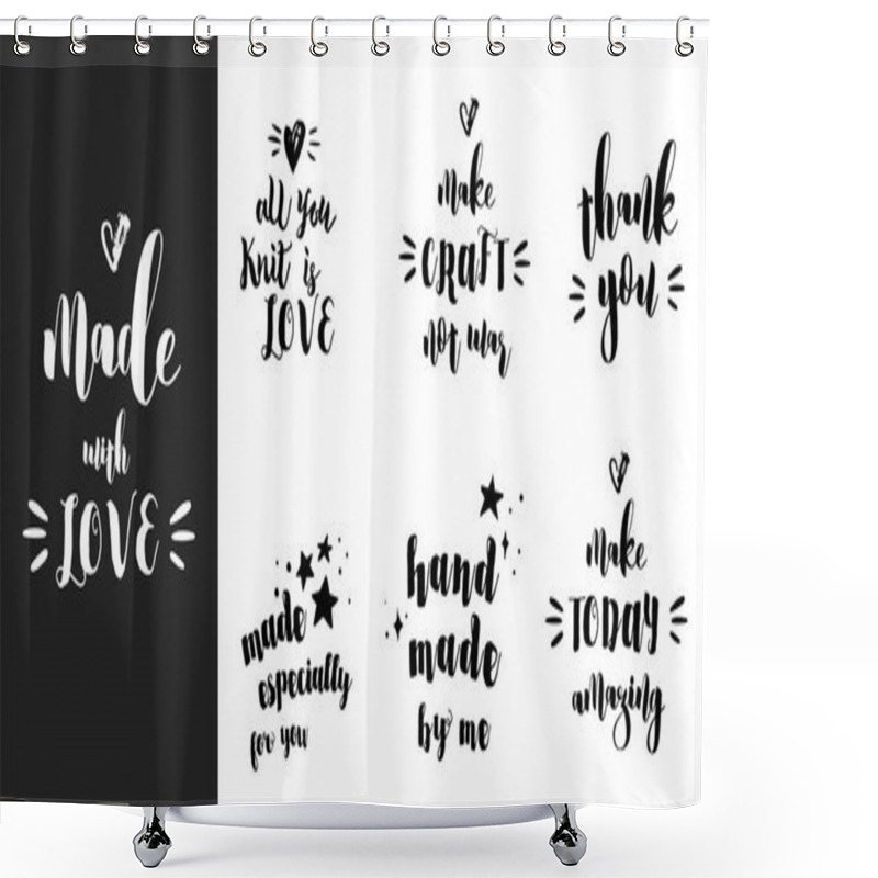 Personality  Crafters, makers and artists modern inspirational and motivational quotes, overlay lettering design shower curtains