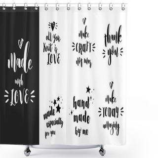 Personality  Crafters, Makers And Artists Modern Inspirational And Motivational Quotes, Overlay Lettering Design Shower Curtains