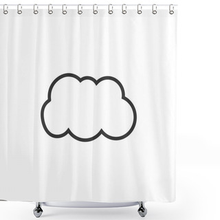 Personality  Cloud Icon, Line Vector Illustrations Flat Shower Curtains