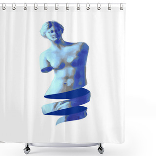 Personality  Venus De Milo Sculpture With Sliced Skin Shower Curtains