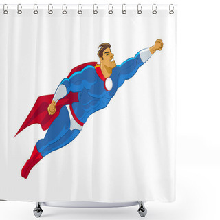 Personality  Superhero Flying Shower Curtains