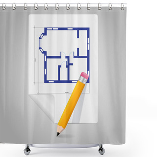 Personality  Vector Architectural Plan Icon Shower Curtains