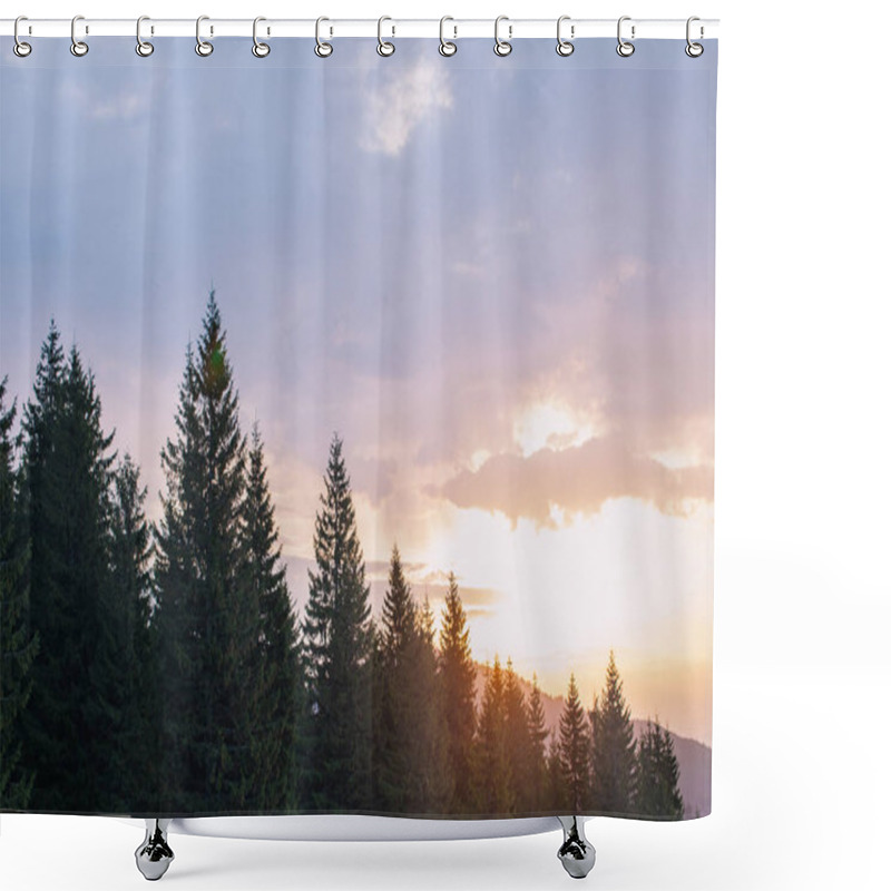 Personality  Sunset In Mountains. Shower Curtains