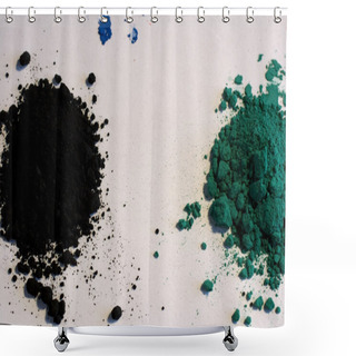 Personality  Green And Black Pigments Colors Shower Curtains