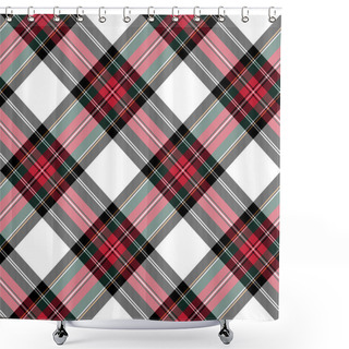 Personality  Dress Stewart Tartan Seamless Pattern Diagonal Fabric Texture Shower Curtains