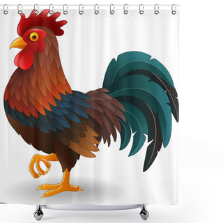 Personality  Cute Rooster Cartoon Shower Curtains
