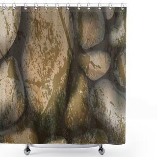 Personality  Vector Stone Background. Vector Illustration. Shower Curtains