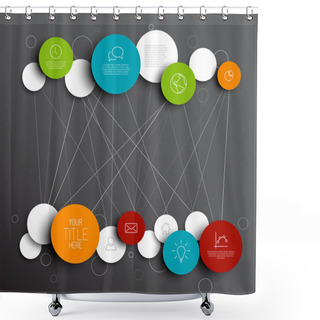 Personality  Circles Infographic Network Template Shower Curtains