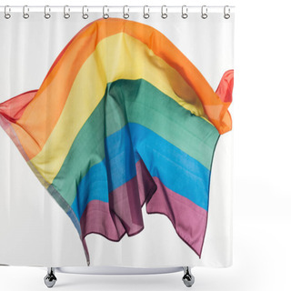 Personality  Multicolored Lgbt Rainbow Flag Isolated On White Shower Curtains