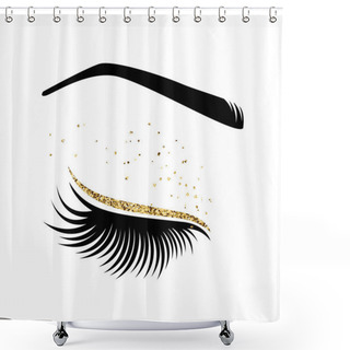 Personality  Vector Illustration Of Lashes. Shower Curtains