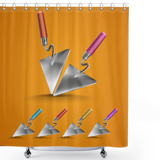 Personality  Set Of Construction Trowel Shower Curtains