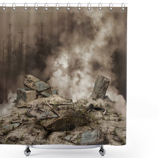 Personality  Rubble And Smoke Shower Curtains
