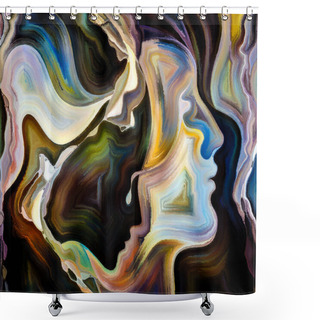 Personality  Forces Of Nature Series. Composition Of Colorful Paint And Abstract Shapes Suitable As A Backdrop For The Projects On Modern Art, Abstract Art, Expressionism And Spirituality Shower Curtains