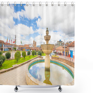 Personality  Colombia Zipaquira Fountain Of Independence Square Shower Curtains