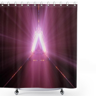 Personality  A Cool Illustration With Colorful Futuristic Sci-fi Techno Lights-background Shower Curtains