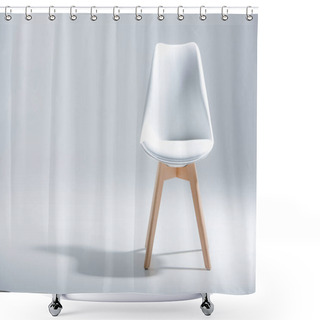 Personality  Chair With White Top And Wooden Legs Shower Curtains