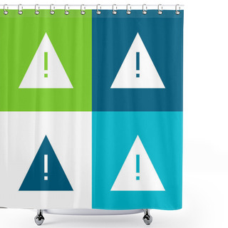 Personality  Alert Flat Four Color Minimal Icon Set Shower Curtains