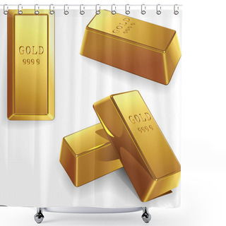 Personality  Vector Set Of Gold Bars Shower Curtains