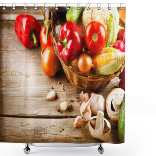 Personality  Healthy Organic Vegetables. Bio Food Shower Curtains