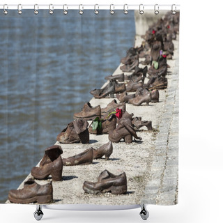 Personality  Iron Shoes Memorial To Jewish People Executed WW2 In Budapest Shower Curtains