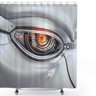 Personality  Futuristic Bright Cyber Eye Shower Curtains