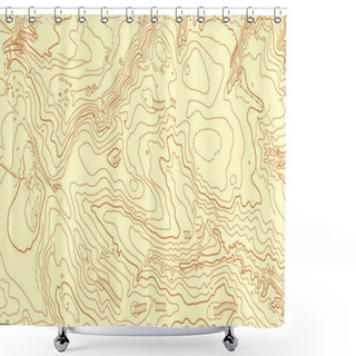 Personality  Abstract Vector Topographic Map In Brown Colors Shower Curtains