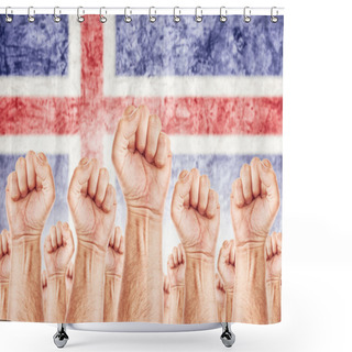 Personality  Iceland Labour Movement, Workers Union Strike Shower Curtains