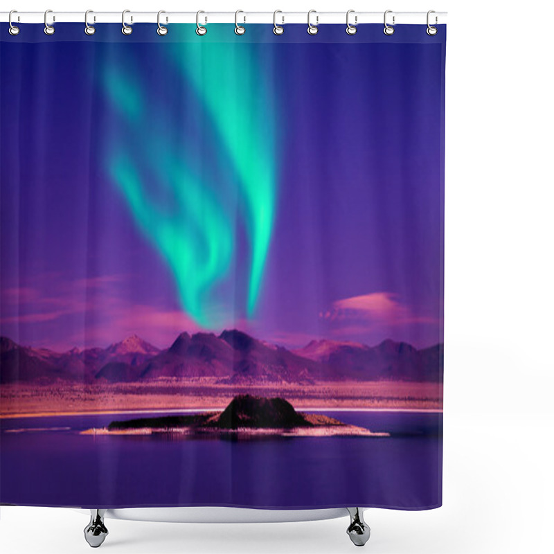 Personality  Northern Lights Over Lake Shower Curtains