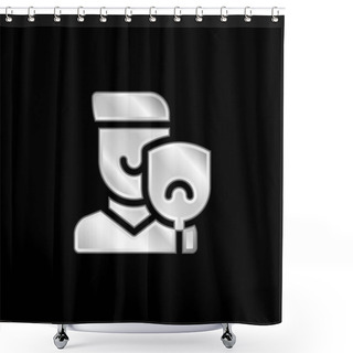 Personality  Acting Silver Plated Metallic Icon Shower Curtains