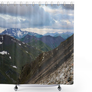Personality  Mountains And Clouds Scene Shower Curtains