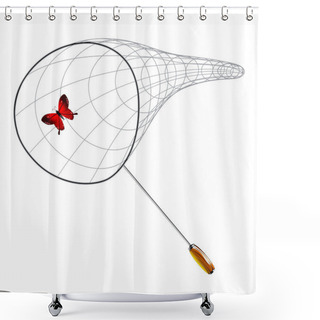 Personality  Butterfly And Net Shower Curtains