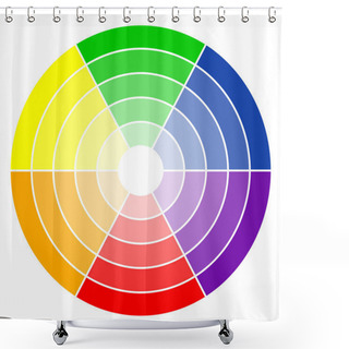 Personality  Color Wheel 6-colors Shower Curtains