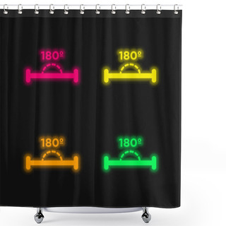 Personality  180 Degrees Angle Four Color Glowing Neon Vector Icon Shower Curtains