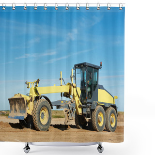 Personality  Road Grader Bulldozer Shower Curtains