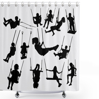 Personality  Swing People Male And Female Silhouette Shower Curtains