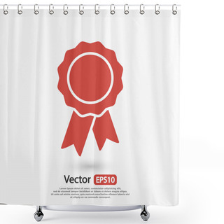 Personality  Badge With Ribbons Icon Shower Curtains