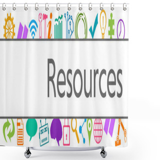 Personality  Resources Concept Image With Text And Technology Related Symbols. Shower Curtains