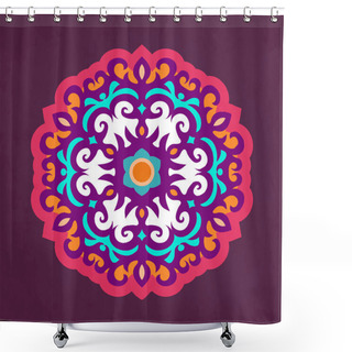 Personality  Oriental Round Ornament Shower Curtains