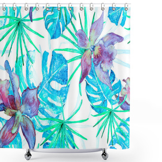 Personality  Orchid Seamless Pattern. Shower Curtains