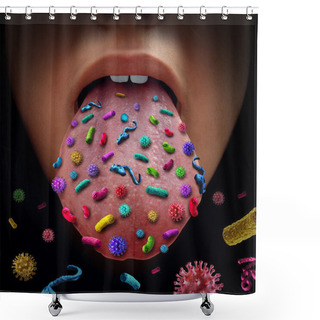 Personality  Mouth Germs Shower Curtains
